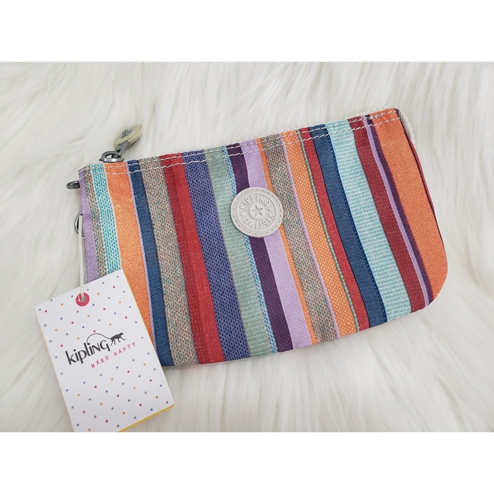 NEW Kipling Creativity Large Accessory Pouch AC3439 ROBUST STRIPE zipper travel